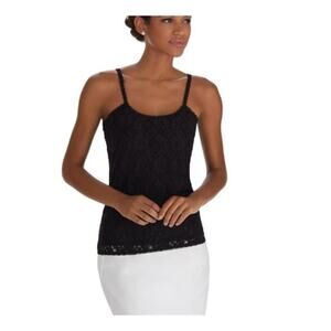 WHBM Solid Black Lace Cami - Medium